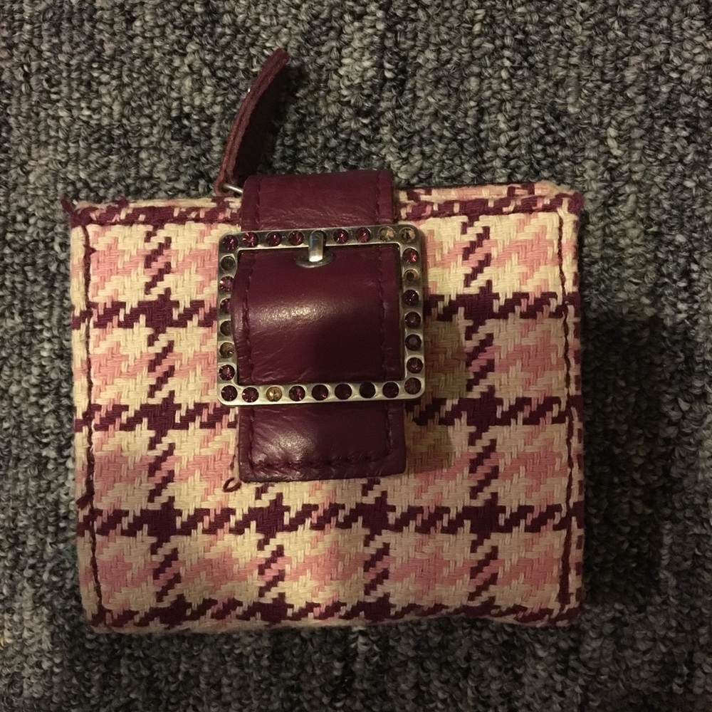 Pink/white/maroon women's wallet