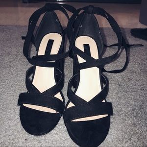 black strappy heels
