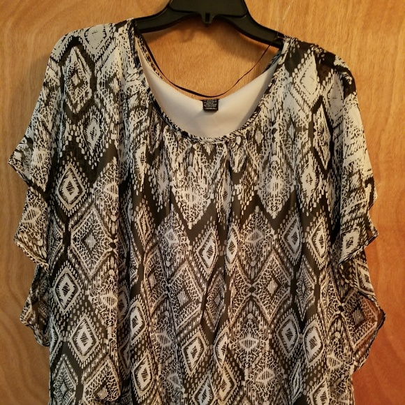 Style & Co Flutter-Sleeve Top - Picture 2 of 5