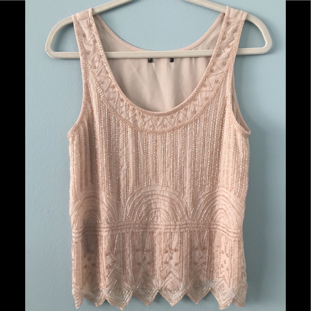 Beaded pale pink blouse