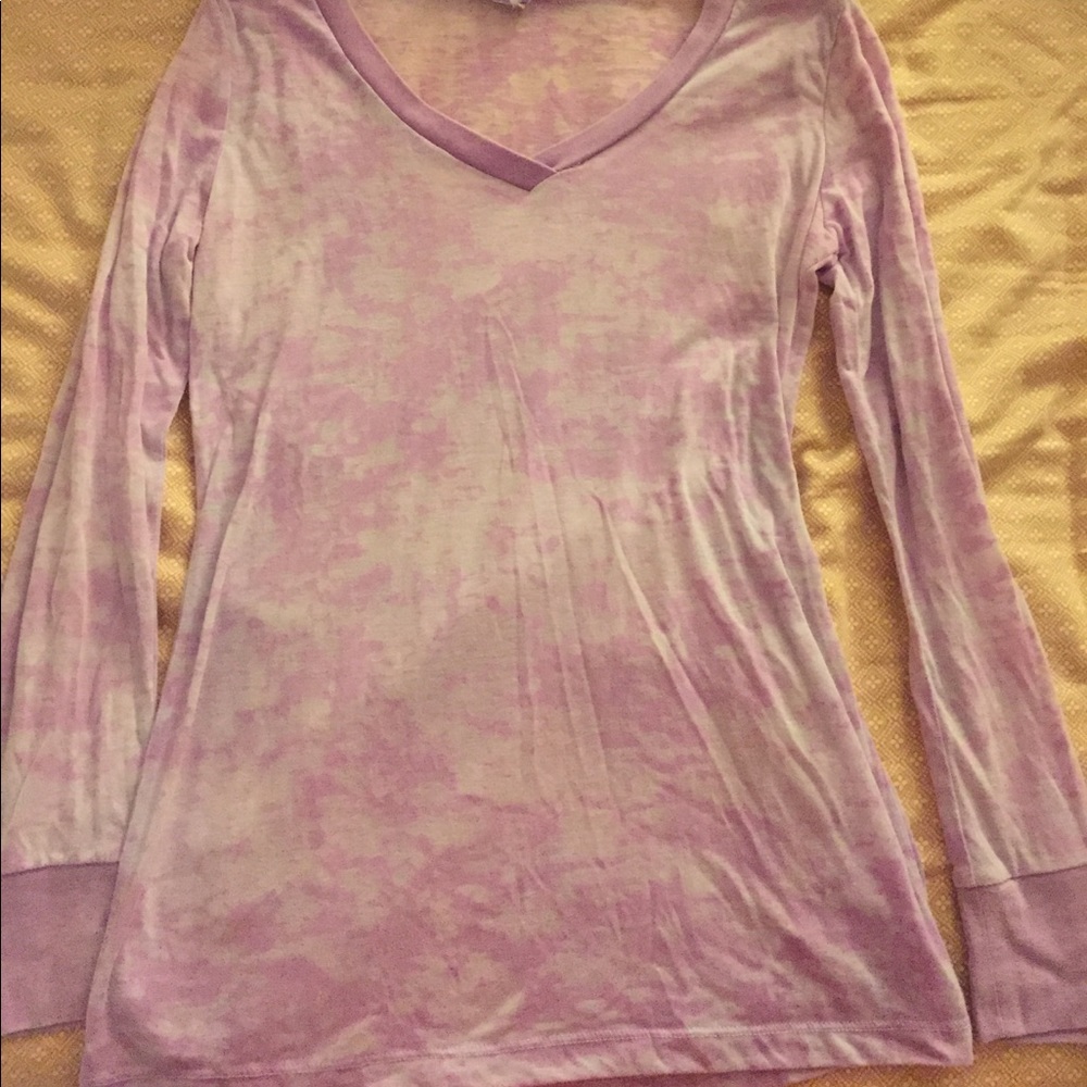 light purple long sleeve shirt.
