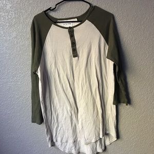 On the byas long sleeve. ( LONGER LENGTH FIT)