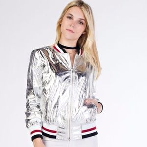 SPACE OUT FOIL BOMBER JACKET