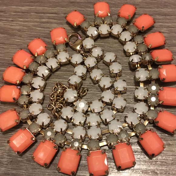 Two Bar III gold-tone pink & blue stone frontal necklaces - Picture 3 of 5