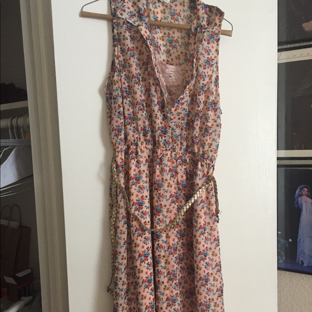 Charlotte Russe floral dress with gold belt