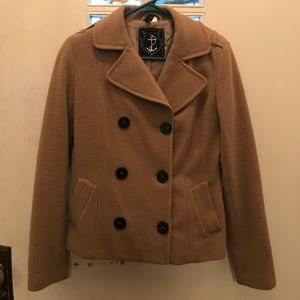 H&M Beige Cropped Peacoat