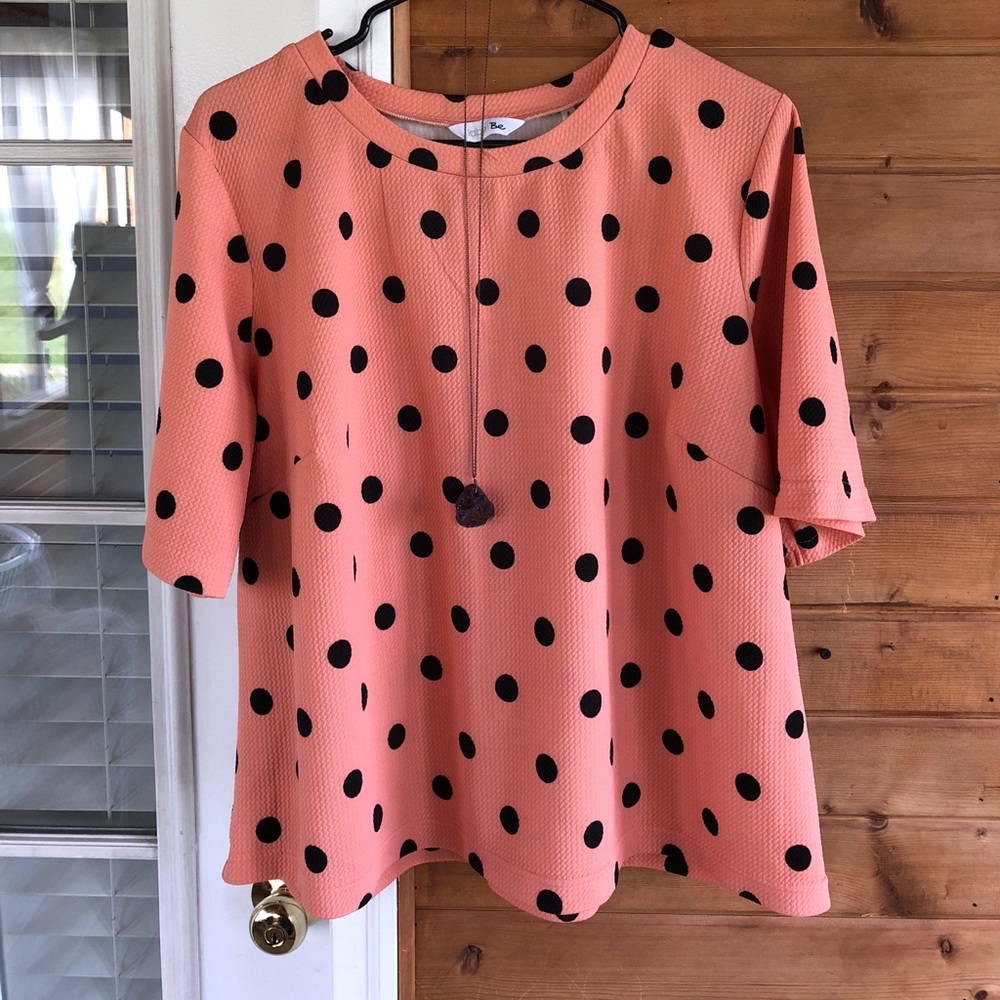 Polka dot plus size top