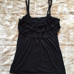 Black Ruffle Tank Top