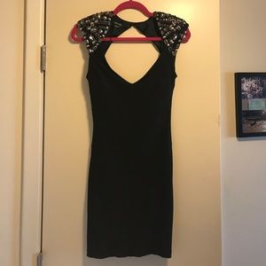 NWOT Bebe Open Back Bejeweled Dress