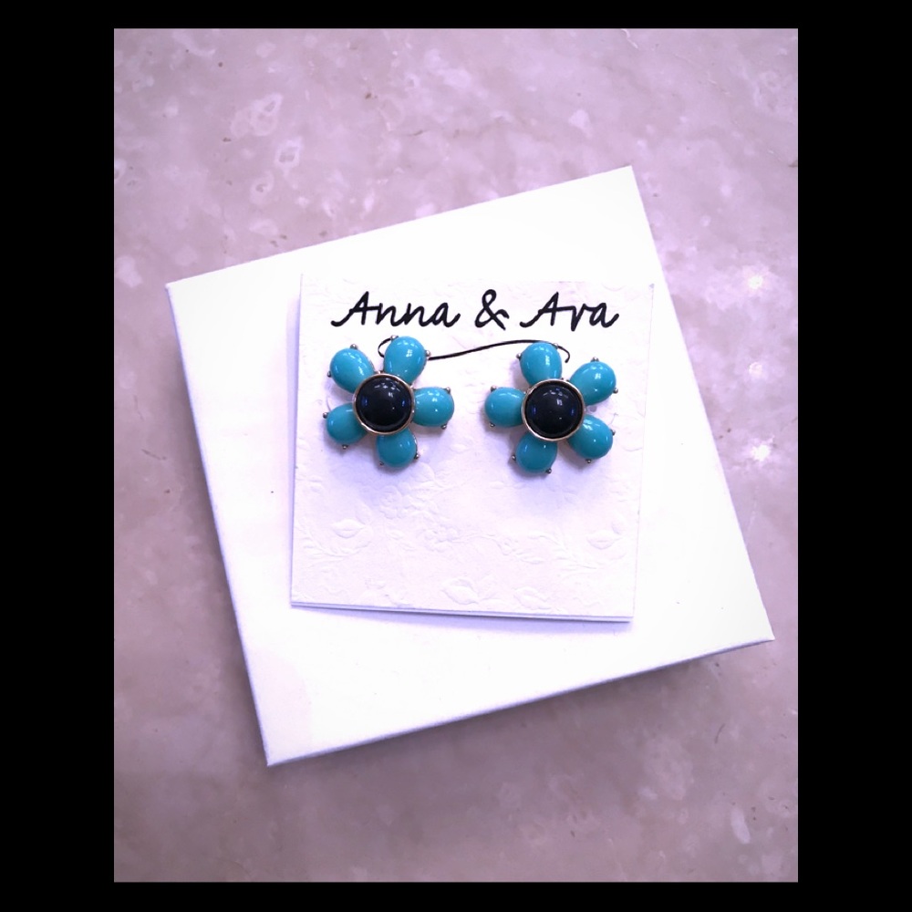 Anna & Ava Post Earrings turquoise & navy blue