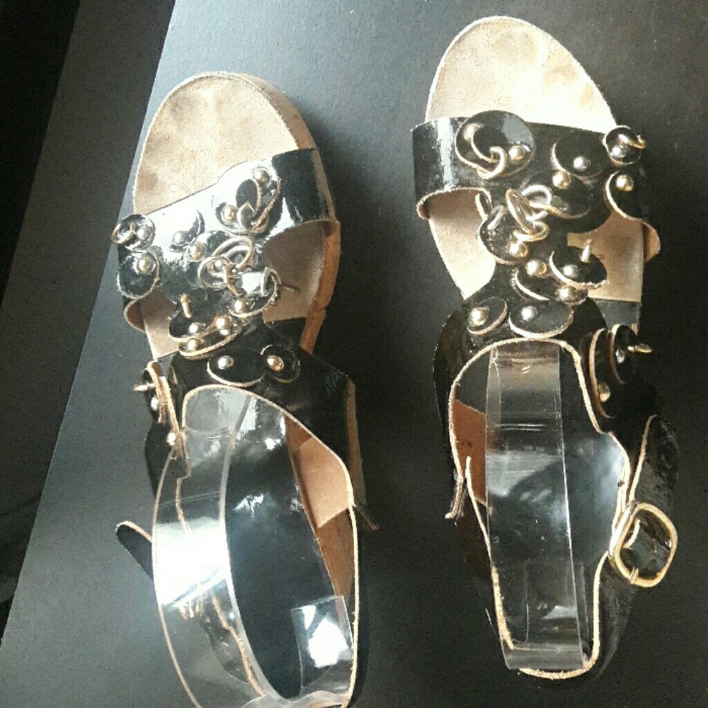 Pedro Garcia Black Patent Circle Platform sz 9.5 - Picture 2 of 8