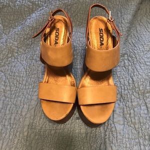 Tan and brown wedges
