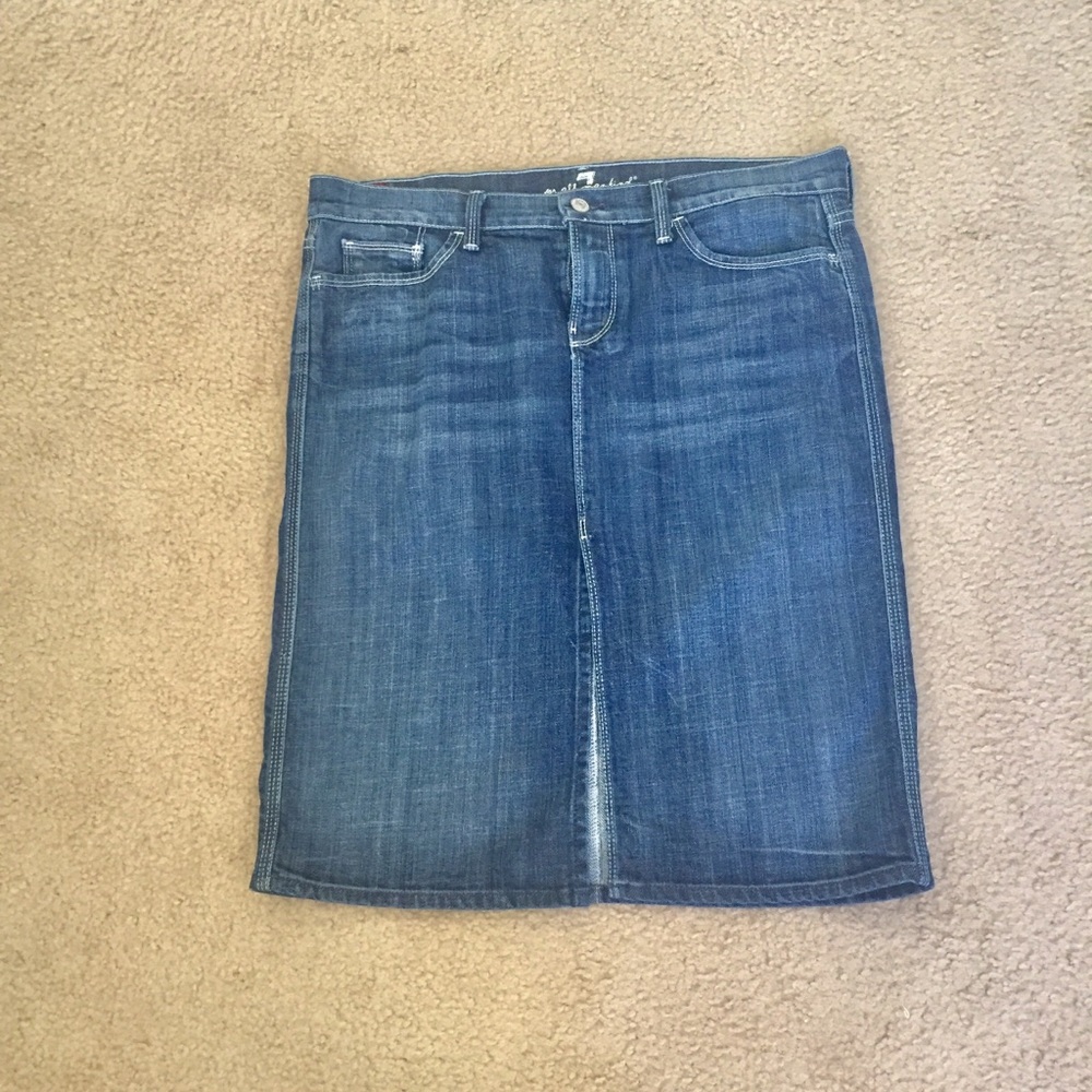 7 for All Mankind denim skirt with front slit