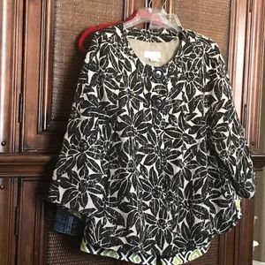 Michael Kors 1x fully lined blazer in Black/Tan.