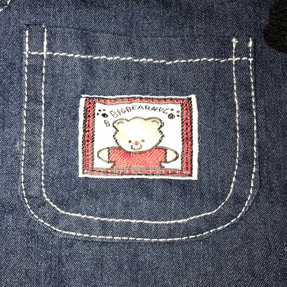 3D Soft Teddy Bear Pocket Bib Overalls NWT - Picture 6 of 7