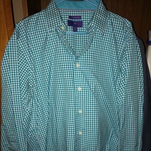 Egara turquoise dress shirt size 16 1/2 32-33