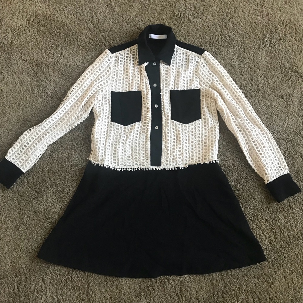 See by Chloe black and white dress