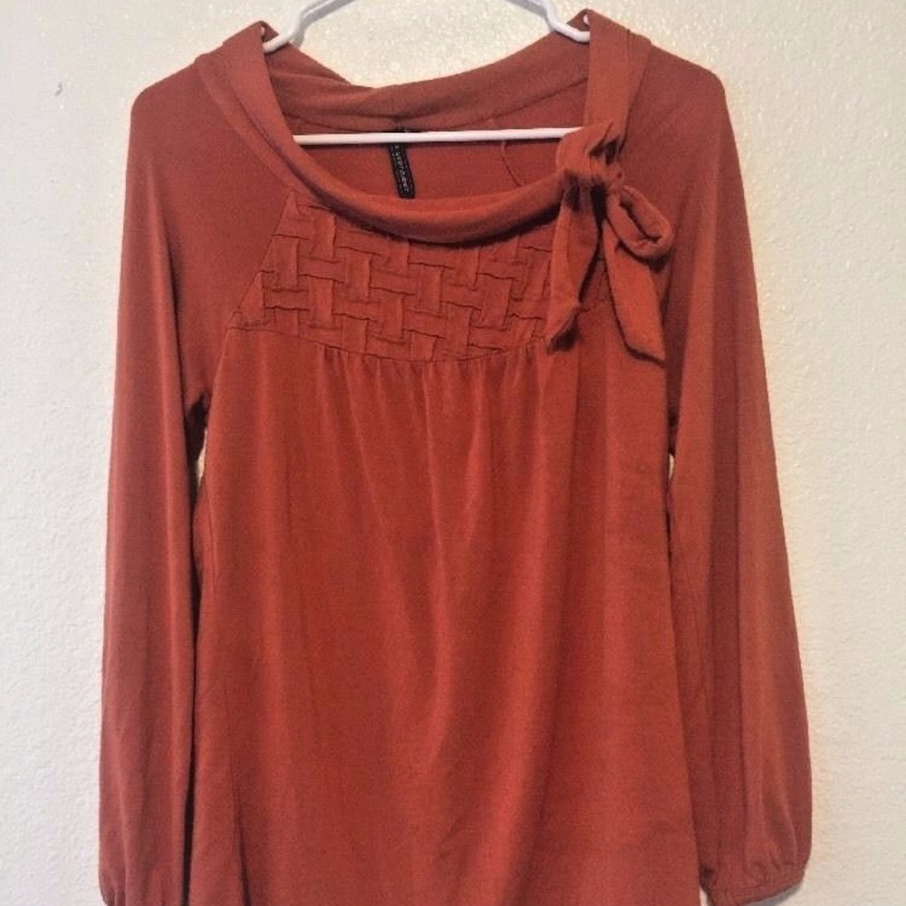 Anthropologie One September Orange Tunic Top