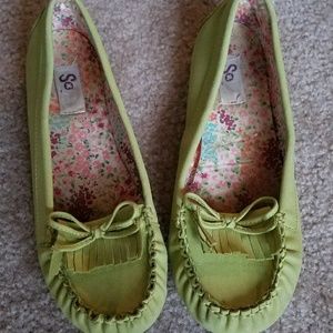 SO Bright Green Moccasins