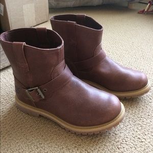 Timberland brown leather 6” moto boot size 9