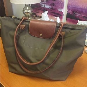 Longchamp Le Pliage Large Tote, Olive