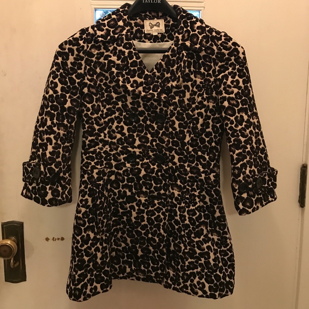 Forever 21 Leopard Peacoat