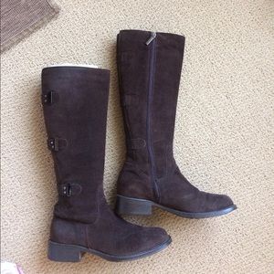 Aquatalia brown suede riding boot size 6