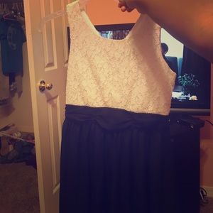 A black and white dress