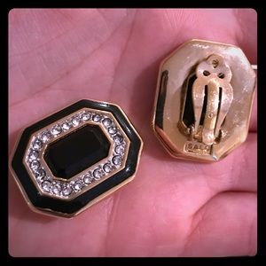 Black and gold earrings