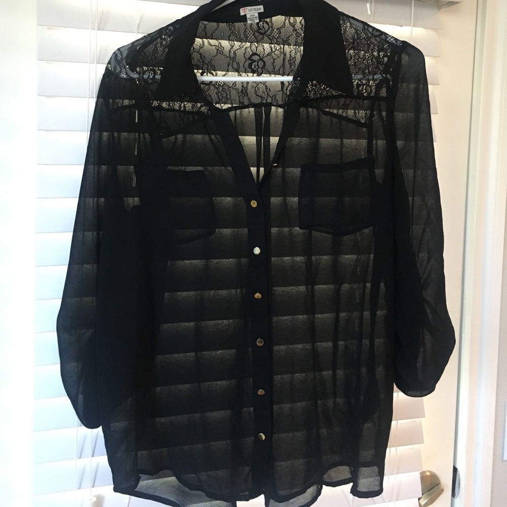 Guess Lace Blouse - Size Medium