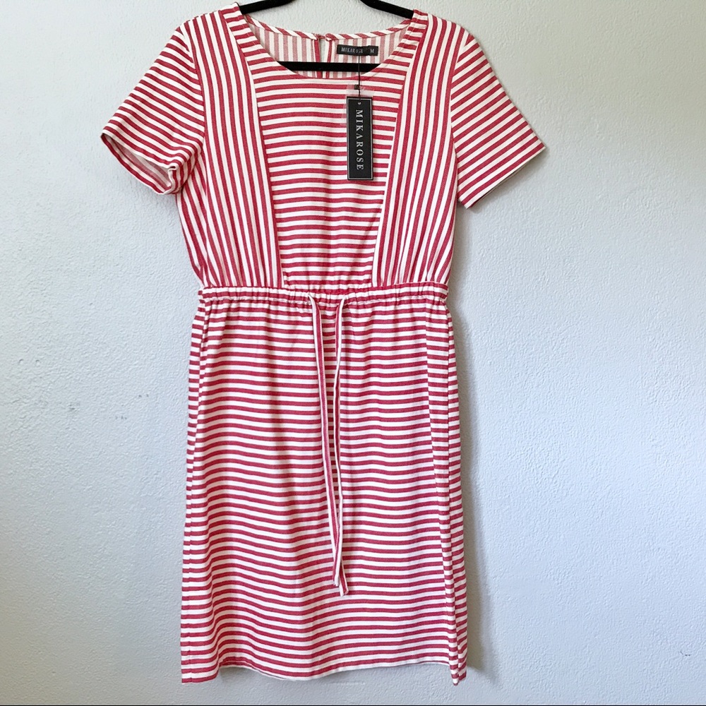 Mikarose NWT red and white stripped dress