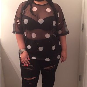 Asos Sheer Polka Dotted Shirt (over size)