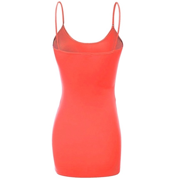 Basic Coral Long Length Cami - Picture 2 of 2