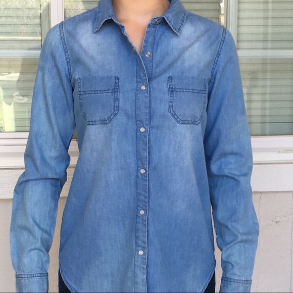 jean collared shirt