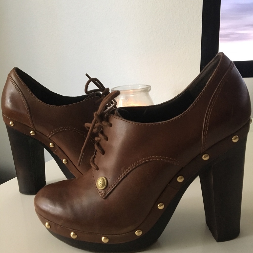 Vince Camuto platform lace up Mules w/ studs