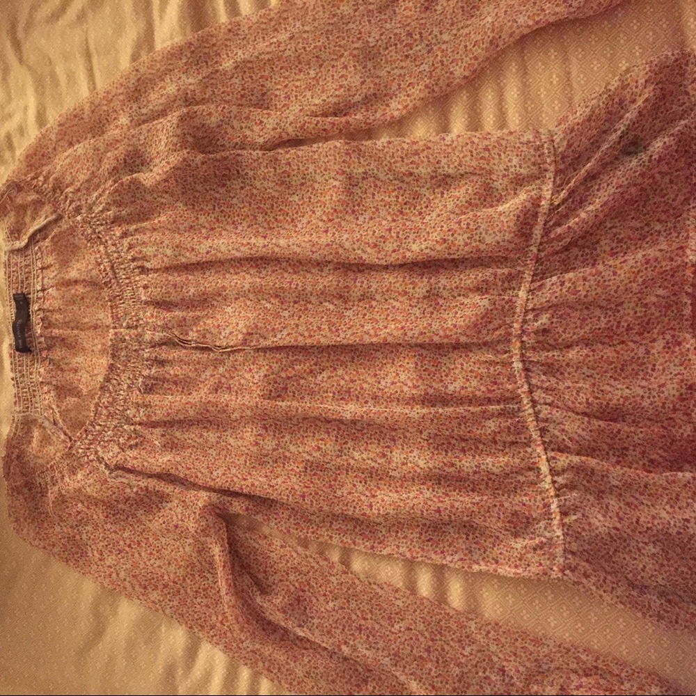 The Limited sheer floral long sleeve shirt