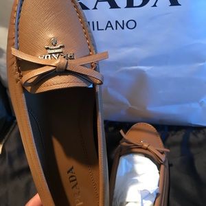 authentic Prada leather loafers