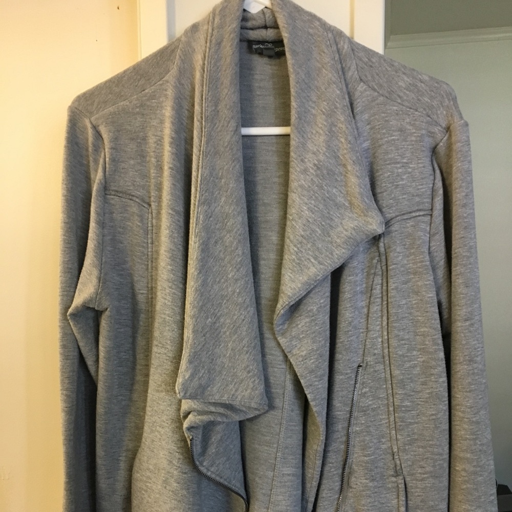 Market & Spruce Asymmetrical Side Zip Cardigan