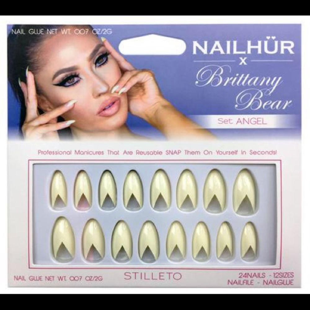 NAILHUR x Brittany Bear Stiletto nail set ANGEL