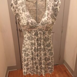 Black + white toile tunic/dress