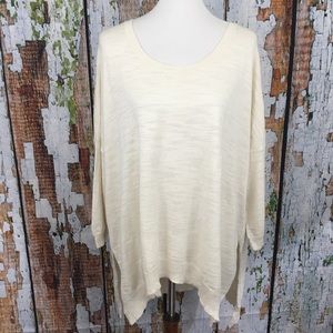Moth Ivory Oversized Split Hem Sweater Moth Ivory Oversized Split Hem Sweater