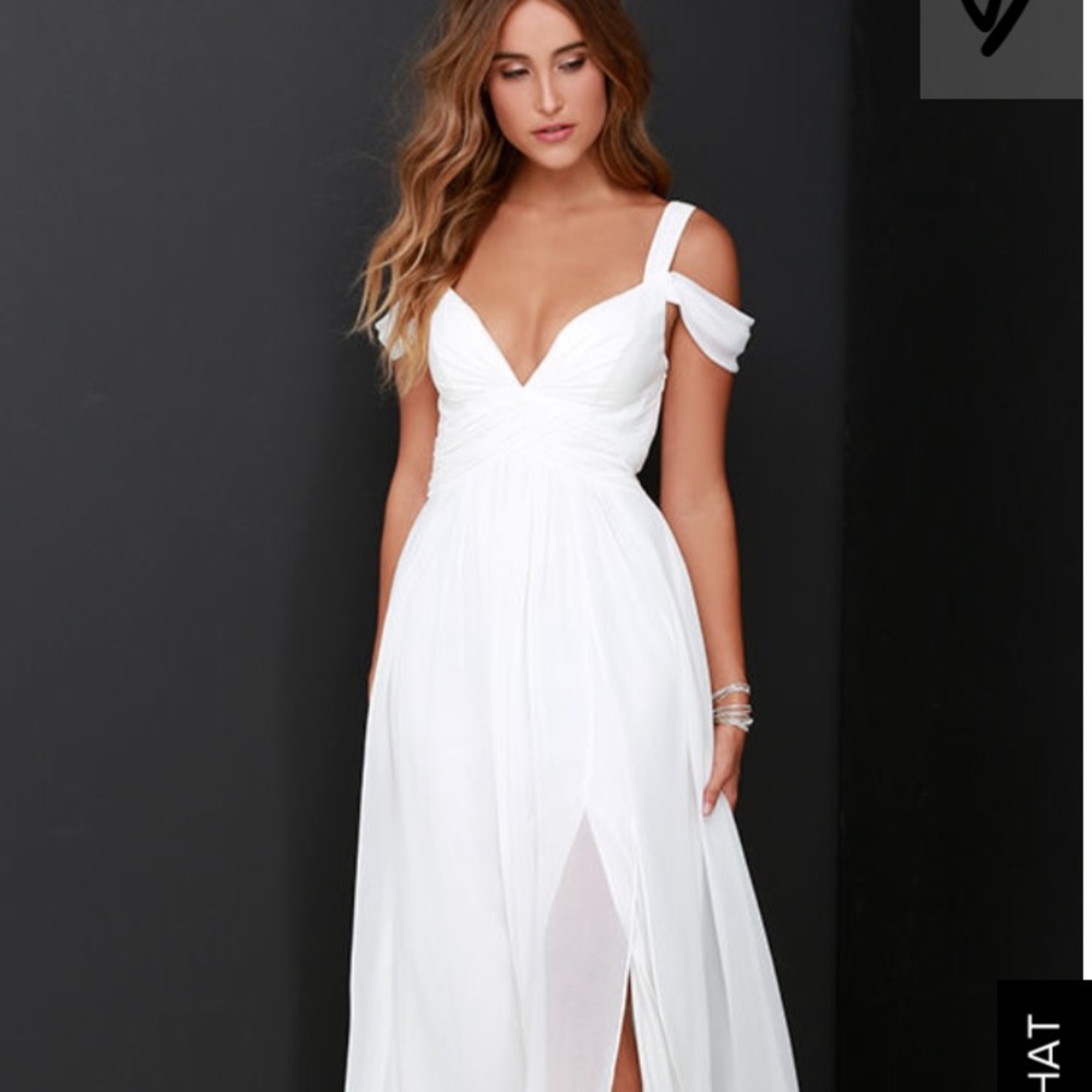 BARIANO OCEAN OF ELEGANCE IVORY MAXI DRESS