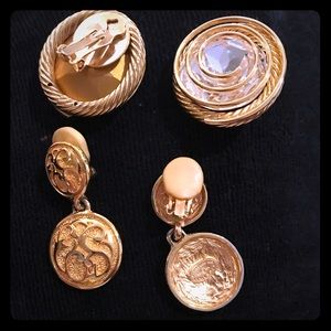 Gold clip on earrings