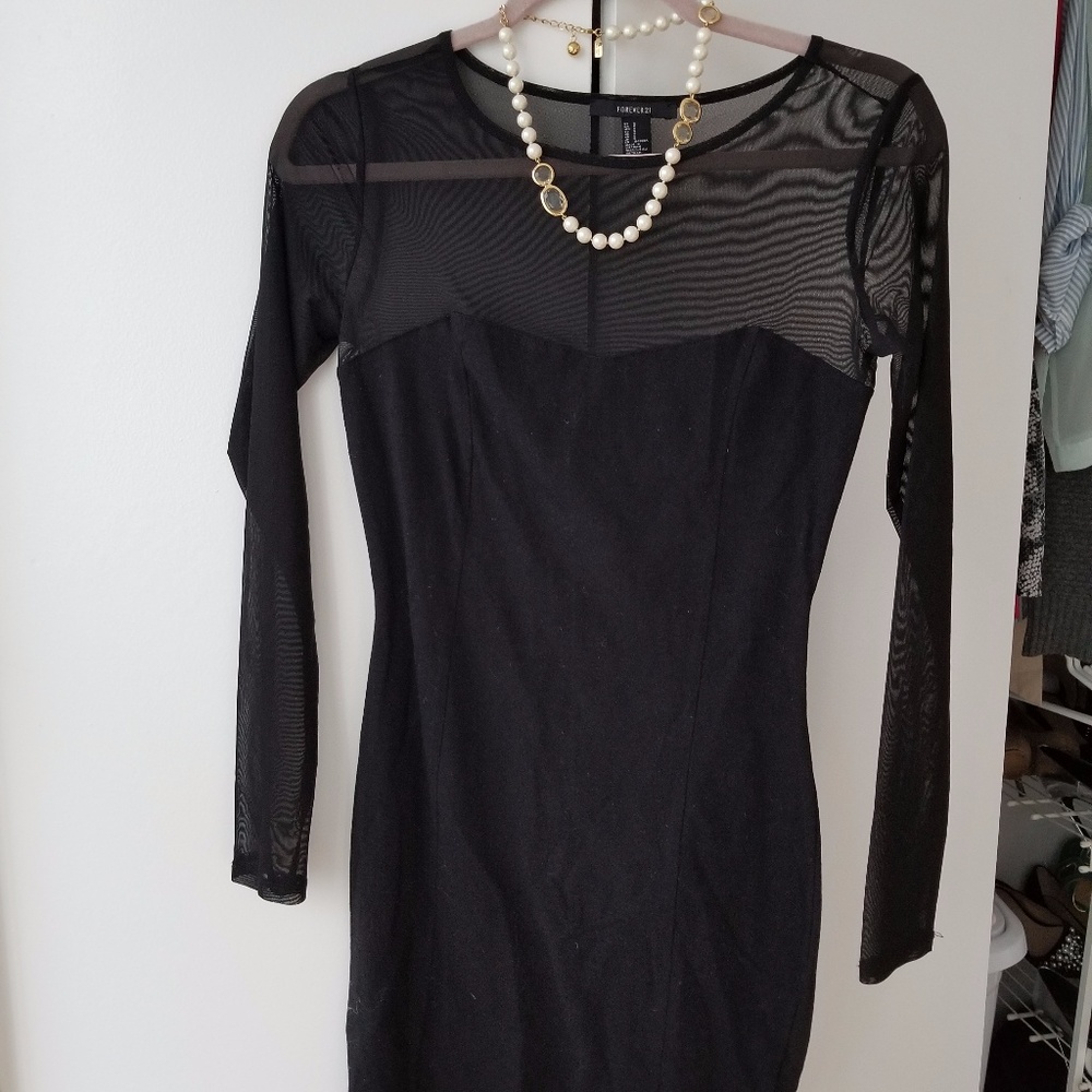Forever 21 LBD with Sheer Top, Size Small
