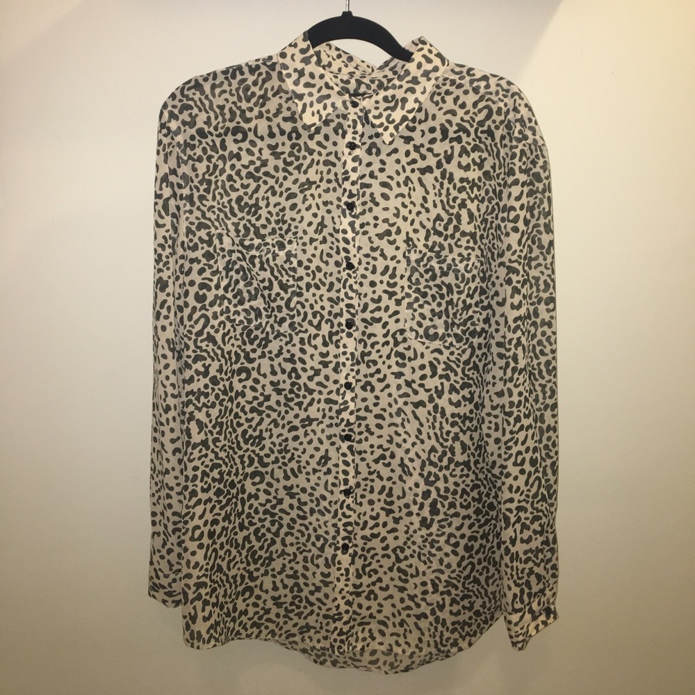 Kardashian Kollection leopard blouse, size Medium