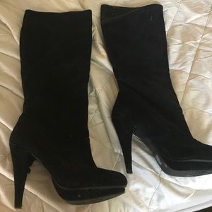 Black knee high boots