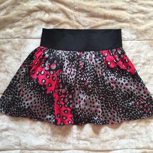 Forever 21 Gray, Pink, and Black Leopard Skirt