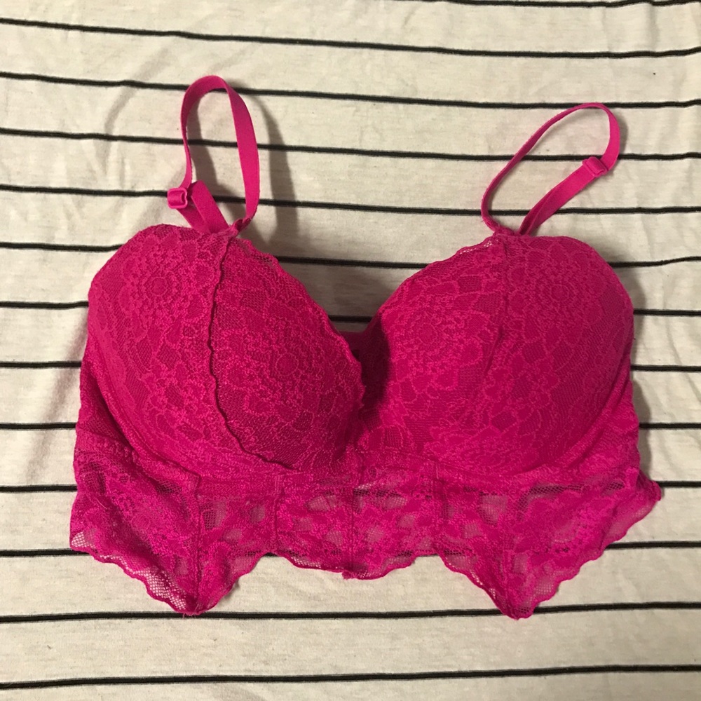 laced PINK push up bralette size small