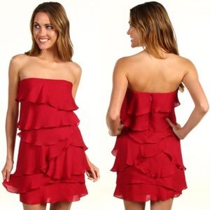 BCBG Max Azria Ruffled Tiered Strapless Dress BCBG Max Azria Ruffled Tiered Strapless Dress