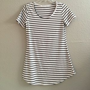 Black and White Striped Shirt Dress